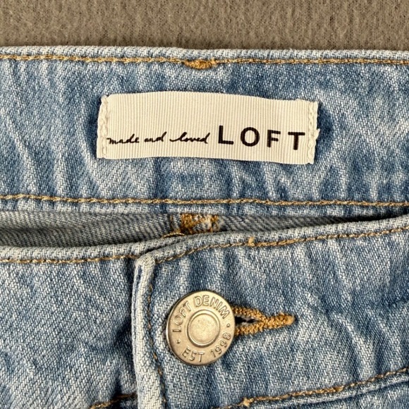 LOFT Wide Leg Cargo Jeans‎ Women's 29 Light Wash Utility Denim Pants Y2K Street - Picture 4 of 12